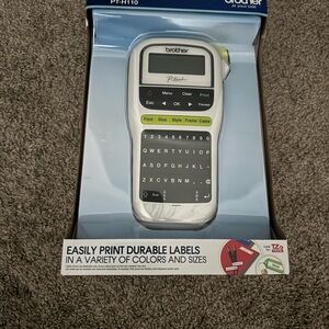 Brother White and Black Label Maker with LCD Display